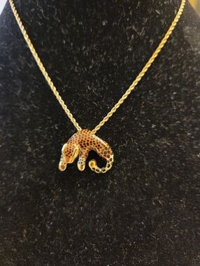 14k Gold Leopard Pendant Necklace